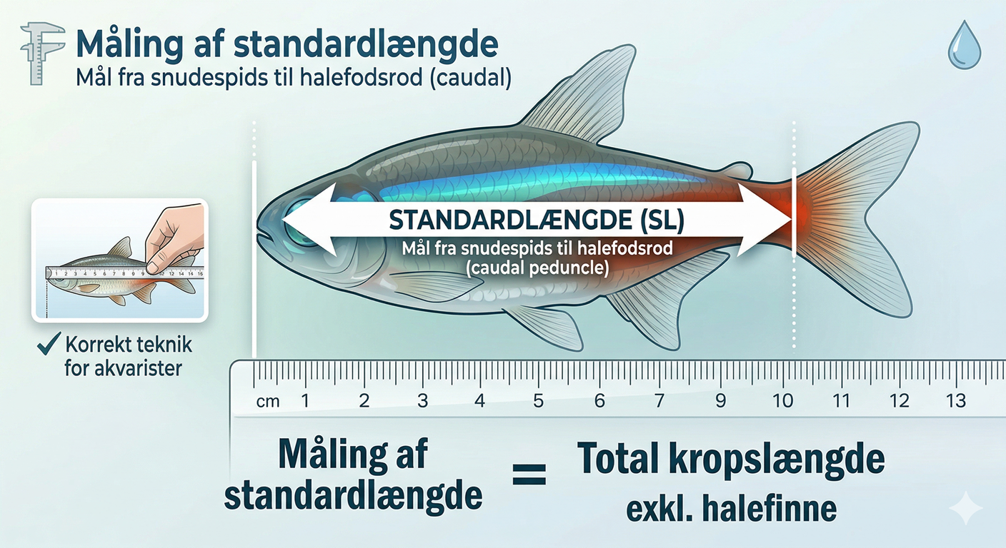 How to measure fish length (Standard Length).