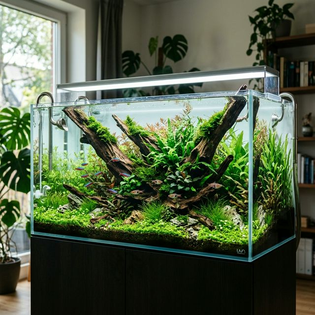 Aquariums, fish, plants, food and equipment