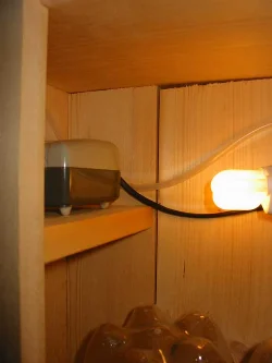 Here you can see the air pump which is built-in and controlled by a switch panel in the cabinet.